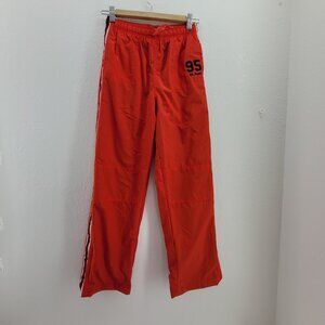 Osh Kosh B'Gosh Pants Boys 14 Red Athletic Windbreaker Zip Ankle Pockets Warm-up